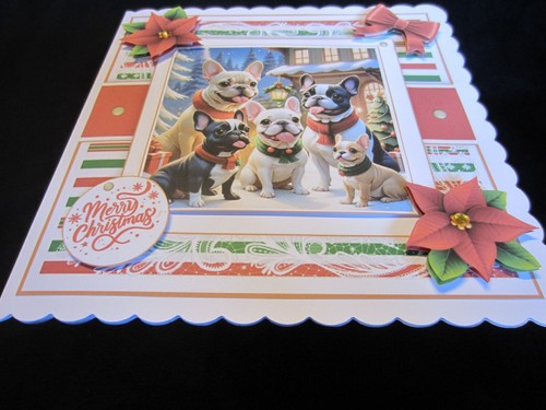 Biglietto natalizio nuovo fatto a mano - tema cane misura 8" x 8" - Foto 3 di 5