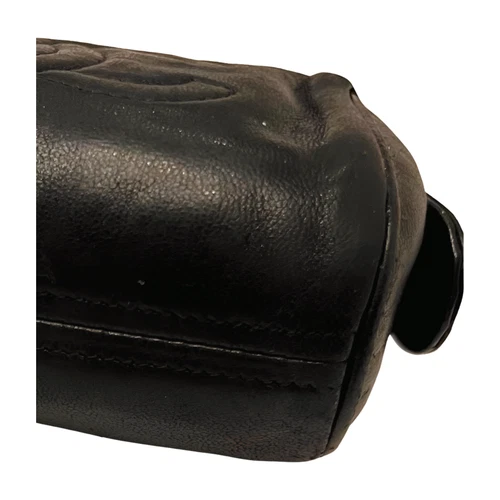 CHANEL Matelasse Mini Accessory Pouch Coco Mark Black Leather Vintage Used - Picture 3 of 8