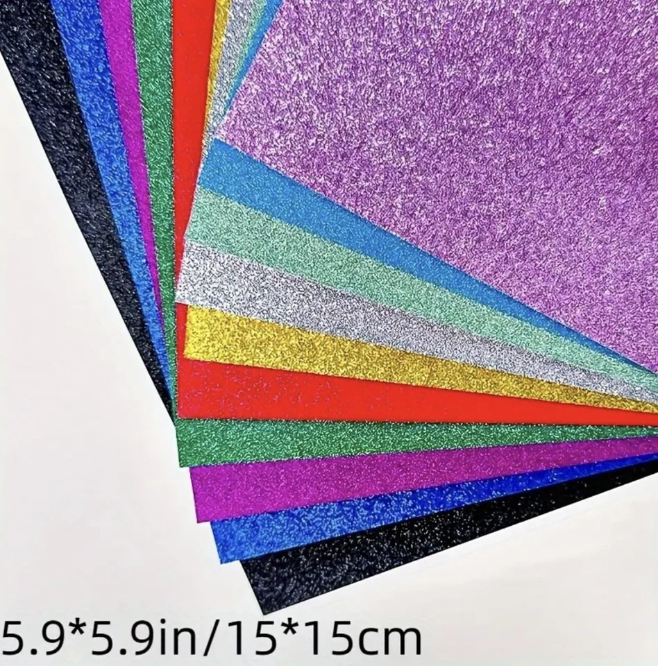 Glitter Cardstock Premium Glitter Cardstock Paper for Crafts 20 Sheets 10 Colors - Image 2 of 4