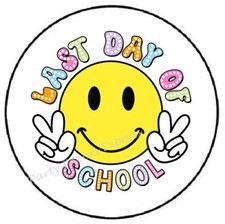 LAST DAY OF SCHOOL SMILEY FACE ENVELOPE SEALS LABELS STICKERS PARTY FAVOR
