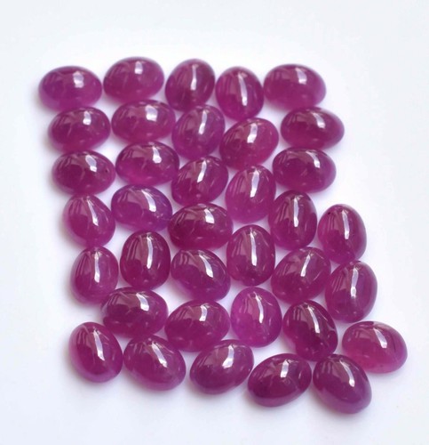 AAA 6x8 MM 100% Natural Red Burma Ruby Cabochon Loose Gemstone 5 Pcs Lot -1211 - Picture 6 of 11