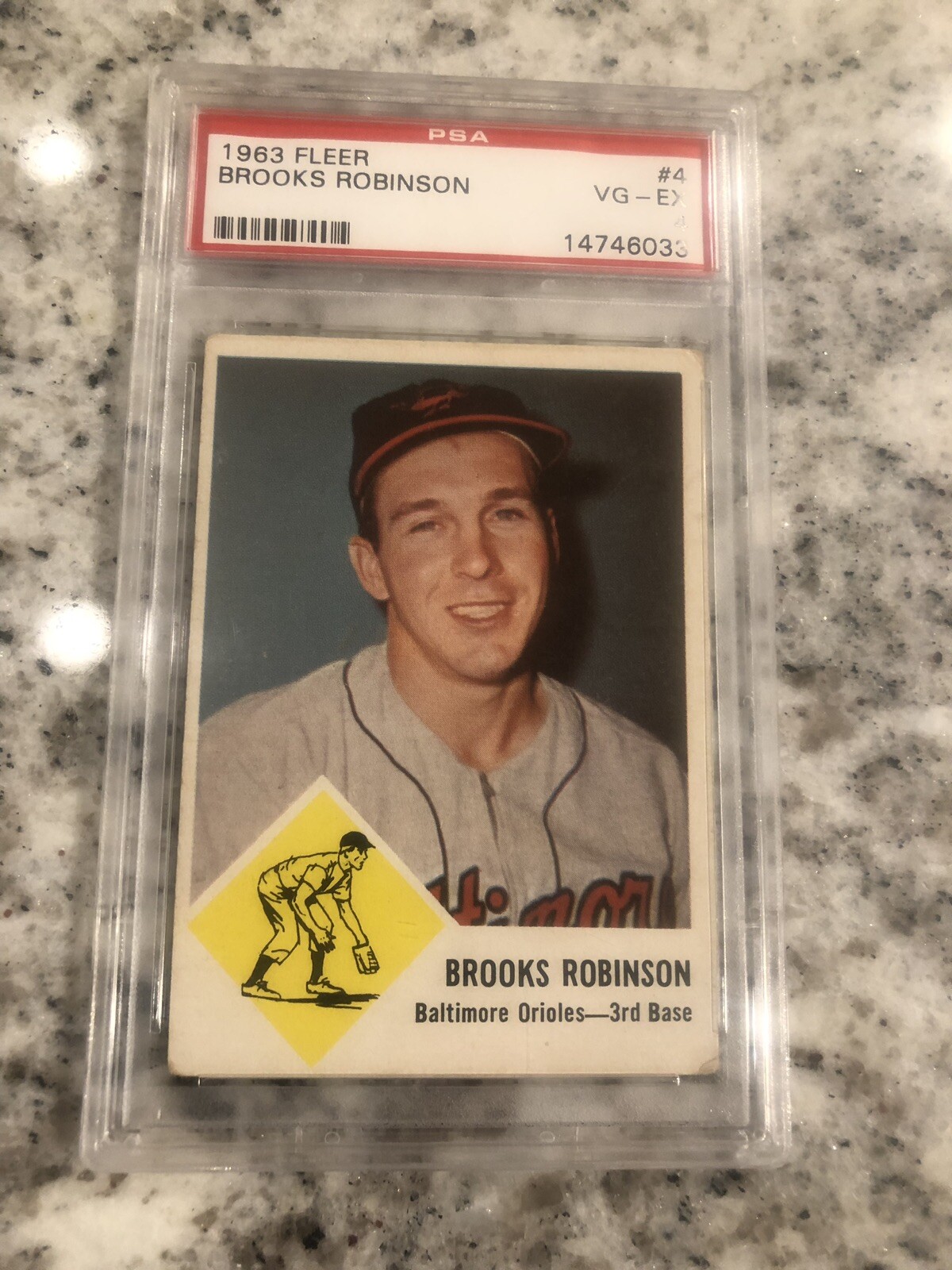 1963 FLEER PSA 4 BROOKS ROBINSON GRADED #4 GREAT EYE APPEAL