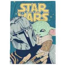 Star Wars The Mandalorian Baby Yoda Throw Blanket 46"W x 60" L, NEW in Pkg