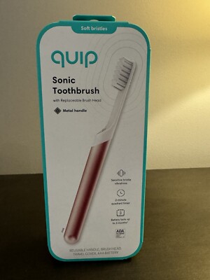 quip Sonic Toothbrush for Adults Pink Metal Full Size NIB