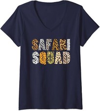 Safari Squad Zoologist Animals Zoo Lovers Theme Ladies' V-Neck Tshirt