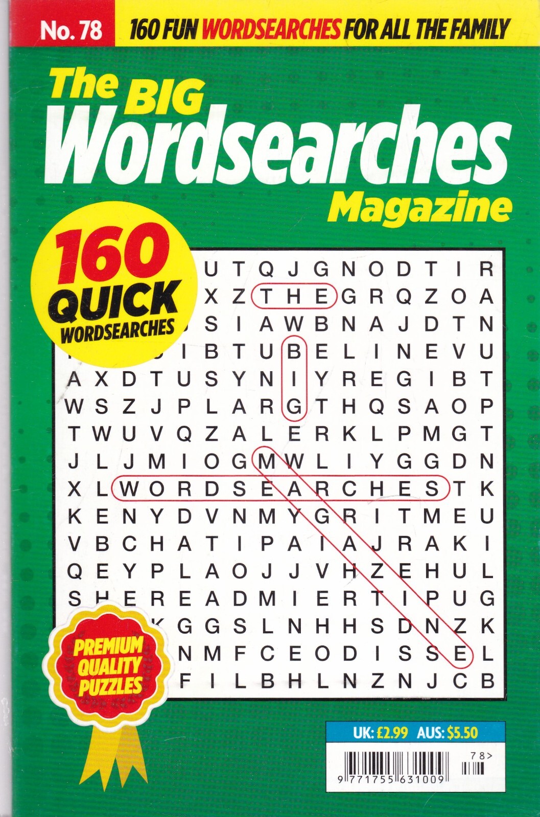 Wordsearch Book The Big Mag, 160 Quick Puzzles issue 78