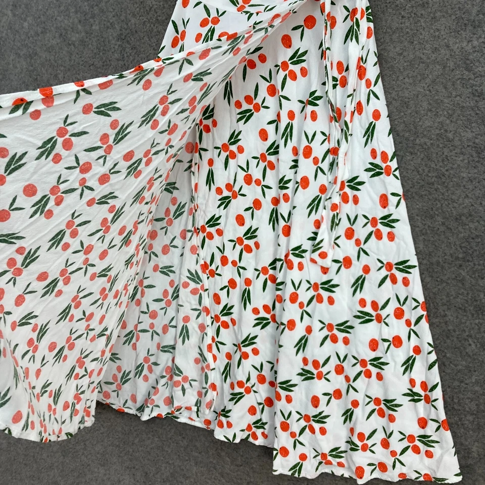 Falda Bec & Bridge Mujer 8 Blanco Naranjas Envolvente Corbata Midi Línea A Acampanada 31809 Foto 4 de 4