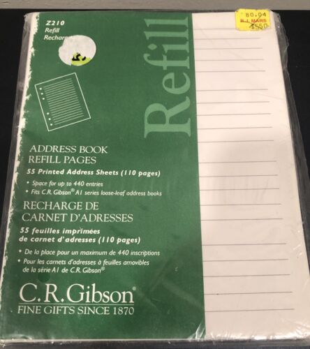 C.R. Gibson Address Book Refill Pages, Z210 - 55 Sheets NEW AI Series Loose leaf - Picture 10 of 10