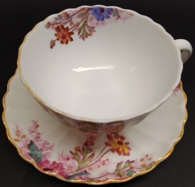 Lovely SPODE CHELSEA GARDEN Mustard Trim Cup Saucer [c1