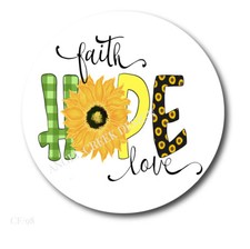 Faith Hope Love Sunflower Labels Scrapbook Stickers HOPE Sunflower Labels