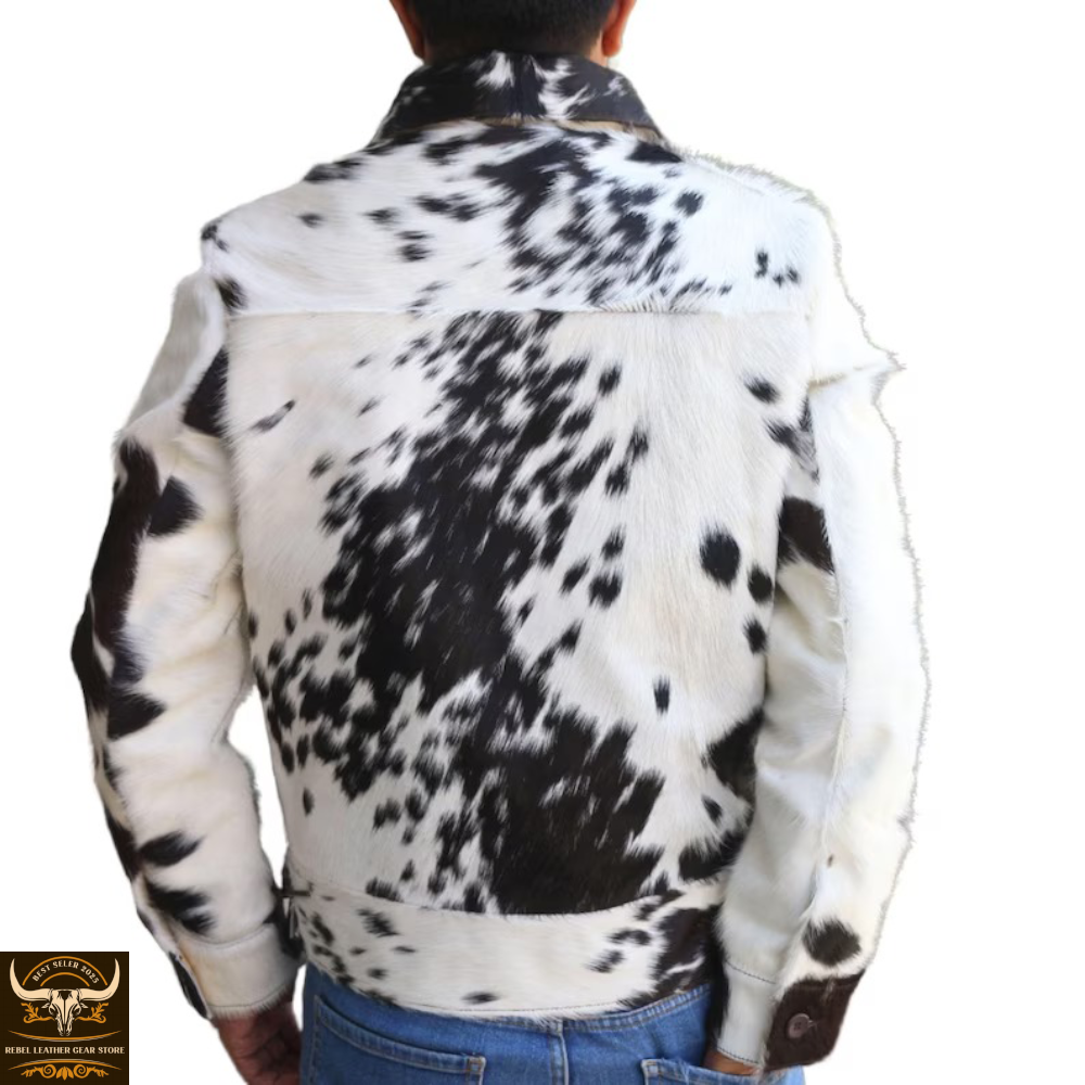 PONY Giacca in pelle di mucca da uomo vestibilità personalizzata vera pelle di cavallo pelliccia USA