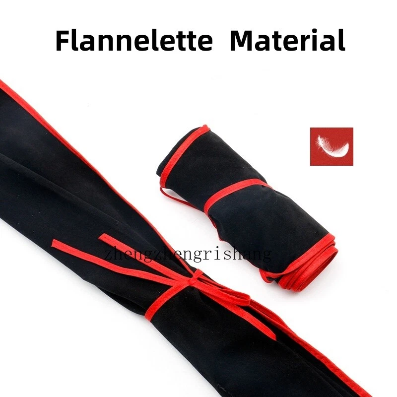 Flannelette vara de pesca com mosca capa vara meia luva vara estojo bolsa protetora - Imagem 3 de 4