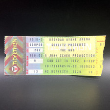 1982 THE WHO CONCERT TICKET STUB, OCT 10 1982 BRENDAN BYRNE ARENA NJ