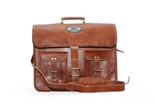 Genuine Leather Bag Men's Messenger Shoulder Laptop Bag Briefcase Work Bag
