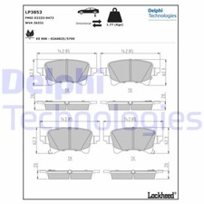 DELPHI LP3853 Brake Pad Set, disc brake for JEEP