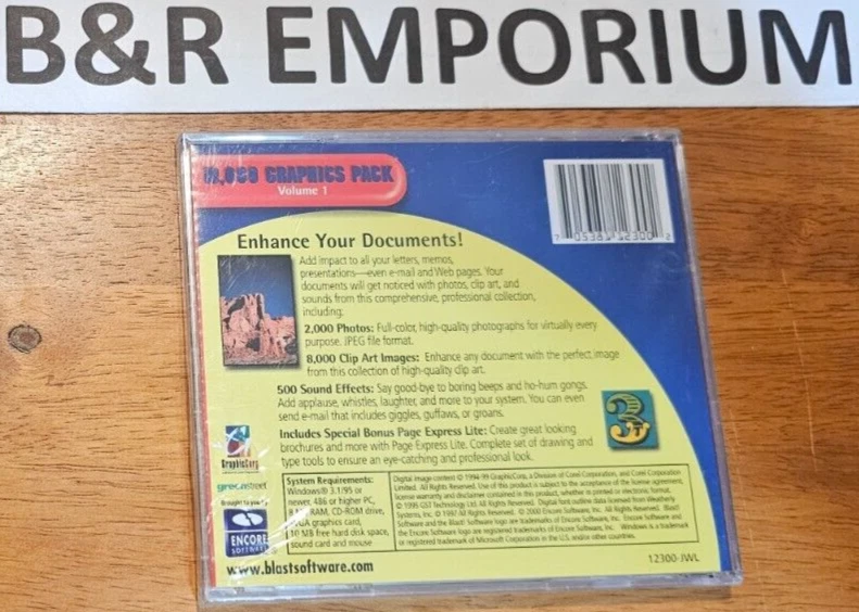 10,000 Graphics Pack Volume 1 - (1999 GraphicCorp/Corel) - New, Sealed CD-ROM - Image 2 of 2