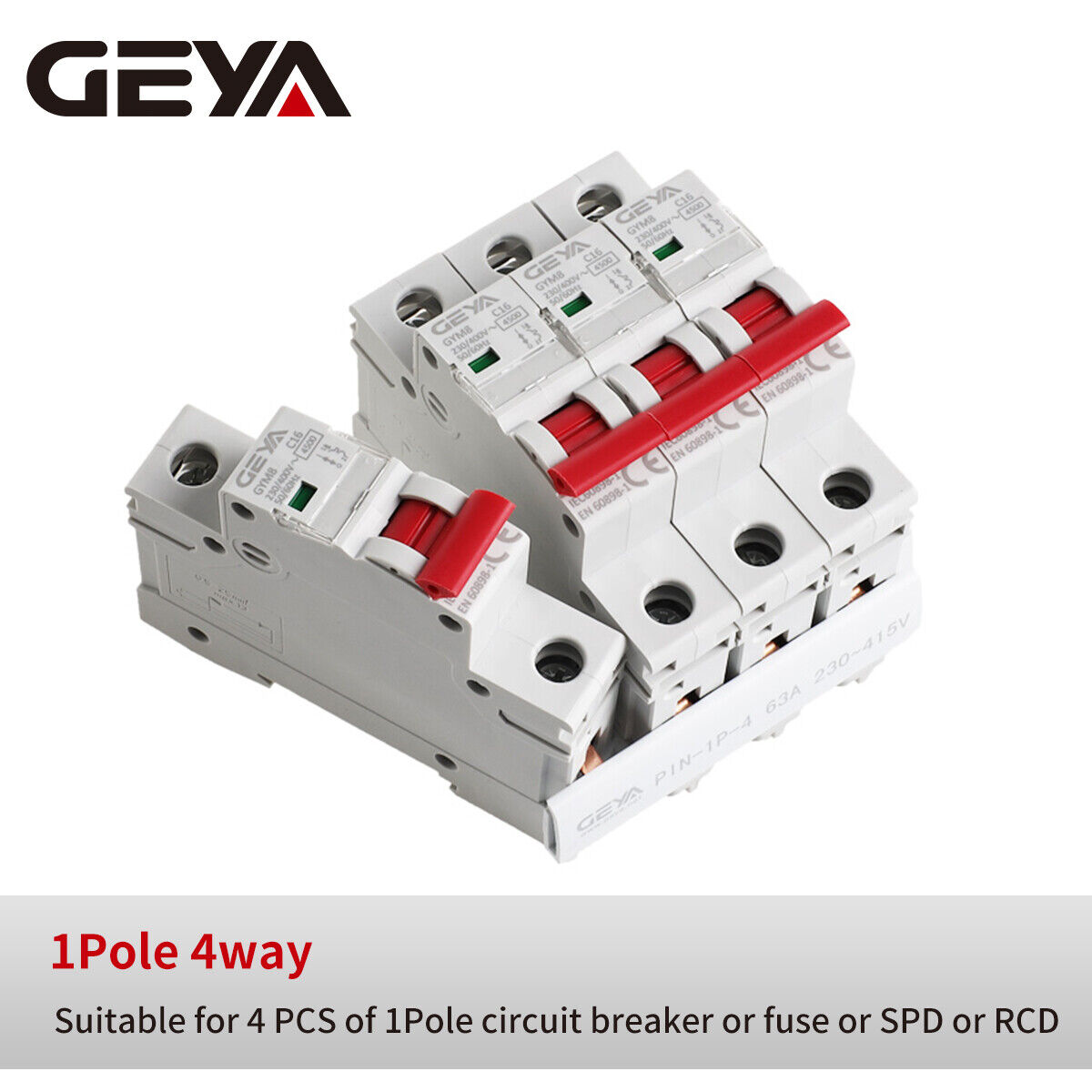 GEYA Copper Busbar Circuit Breaker Connector 63A 230/415V GEYA Copper Busbar Circuit Breaker Connector 63A 230/415V