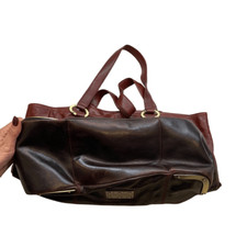 Sac à Bandoulière Charles David En Cuir Marron - Grandes Poches - Style Décontracté