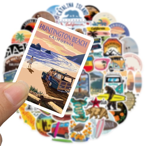 ⭐50 Stück Summer California Surfing Style Stickerbomb Aufkleber Sticker Set - Picture 2 of 5
