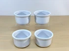 Vintage McCoy LTD Pottery Set Of 4 White Footed Soup Chili Bowl Crock