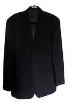 Chaps Mens Black Wool/Silk/Cashmere Two Button Fully Lined Sports Blazer 44 L
