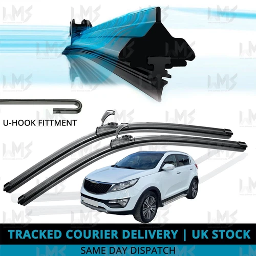For Kia Sportage 2010-2015 Front Windscreen 24" 18" Flat Aero Wiper Blades Set