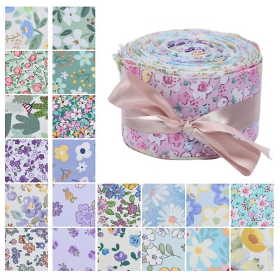 Bastelstoffe20 Stck. 100% Baumwolle Blumen Jelly Roll Baumwollstoff Quilten Streifen