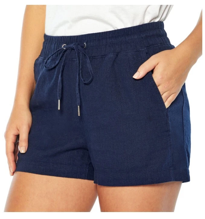 GAP LADIES LINEN SHORT NAVY LARGE NEW eBay