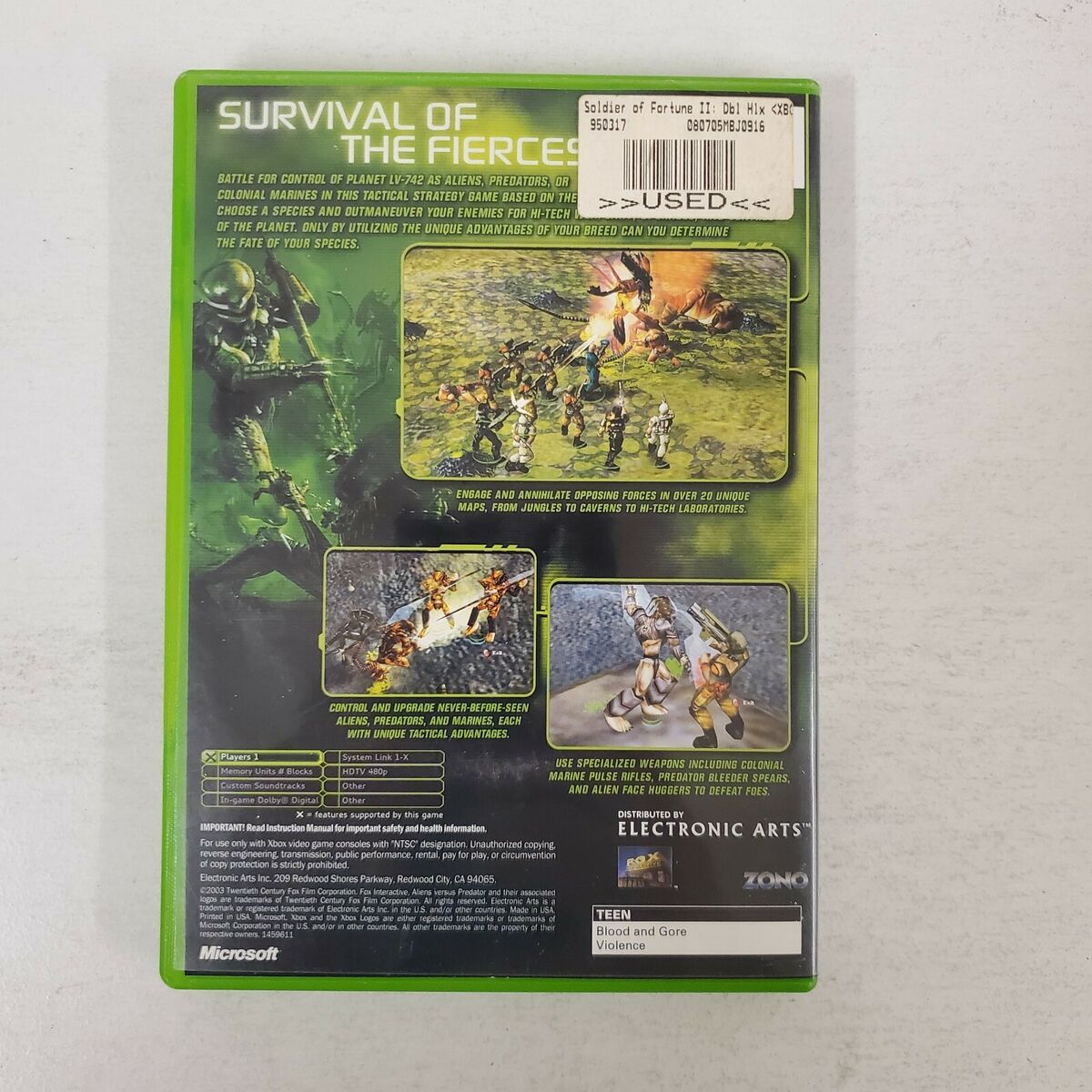 Alien Vs Predator Extinction - Original Xbox no manual Tested Fast