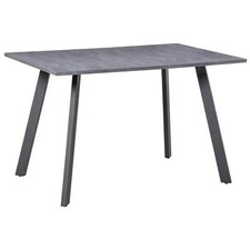 Modern Rectangular Dining Table Contemporary with Metal Legs Indoor Dark Grey