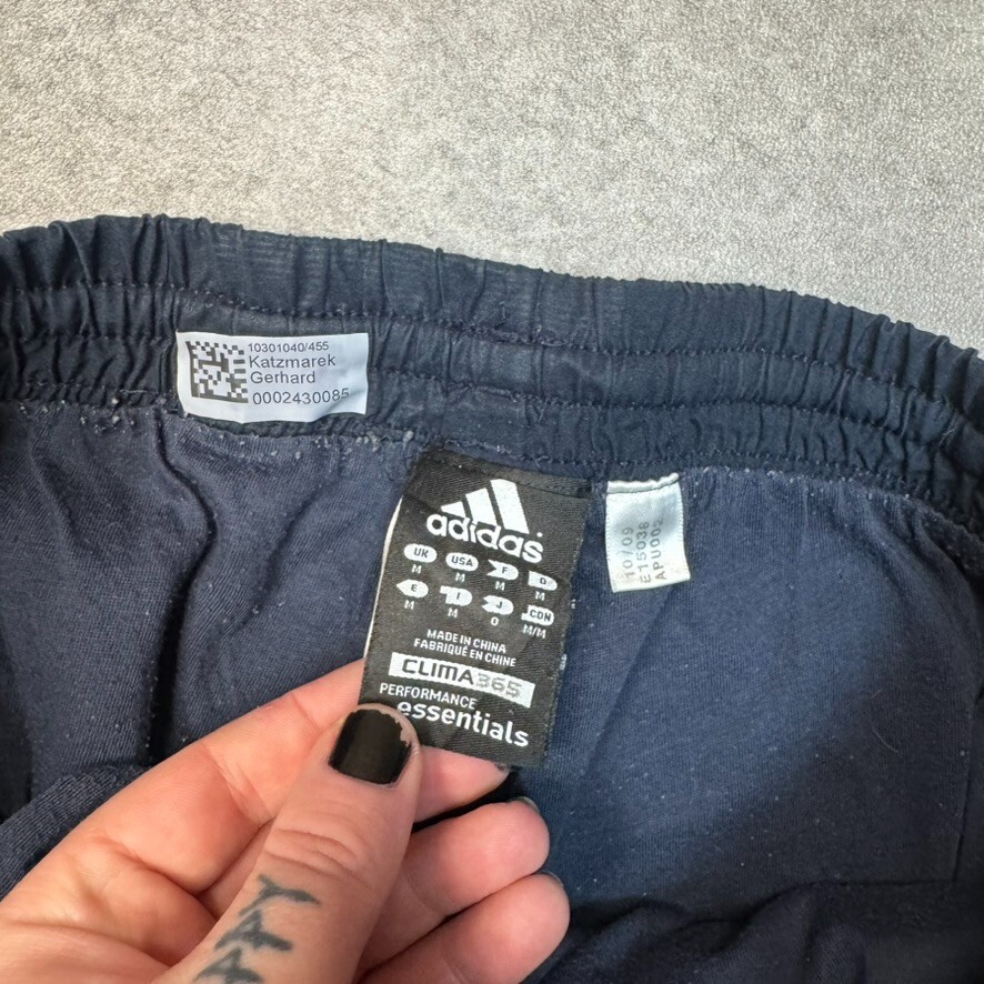 Adidas Track Pants Mens Medium Baggy Fit Vintage Wide Leg Sports Joggers, Navy image 5