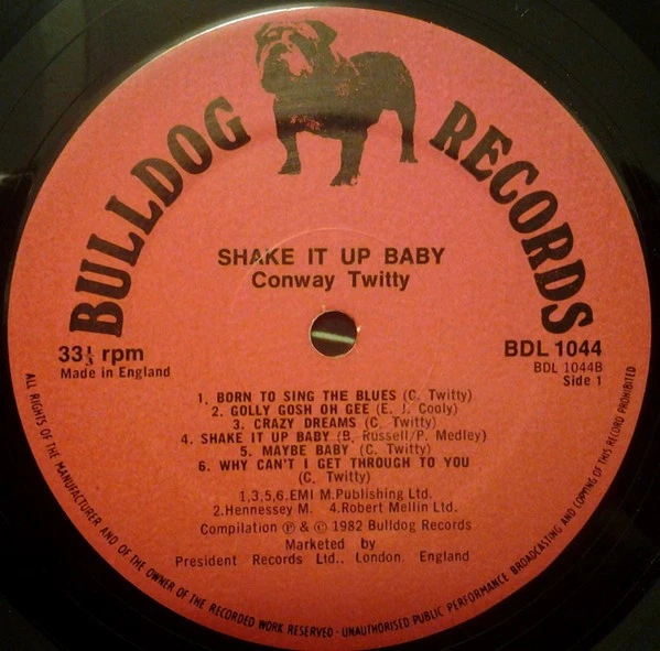 Conway Twitty - Shake It Up Baby (LP, Album, Comp) (Mint (M)) - 3784041011 - Image 3 of 4