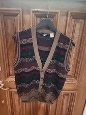 The Italian Sweater Co Sweater Vest Mens M Cardigan Wool Blend Italy Vintage