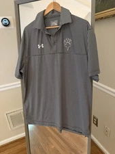 Under Armour Mens XL Gray Heat Tech 2016  Tour Champion Golf Polo