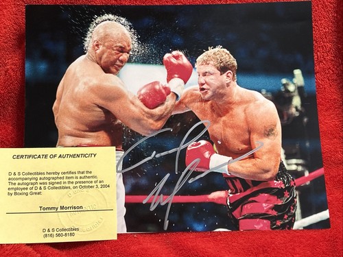 Tommy Morrison Autographed Signed 8x10 vs George Foreman with COA NICE!