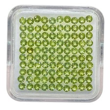 VVS 100 Pcs Natural Peridot 2.3mm Round Brilliant Cut Calibrated Loose Gemstones