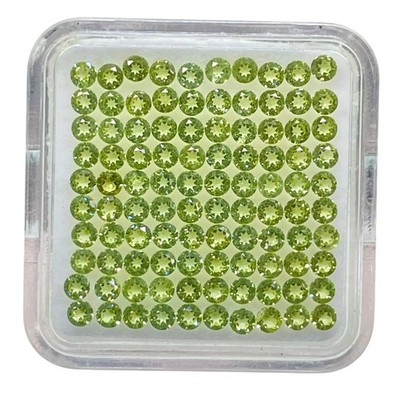 VVS 100 Pcs Natural Peridot 2.3mm Round Brilliant Cut Calibrated Loose Gemstones