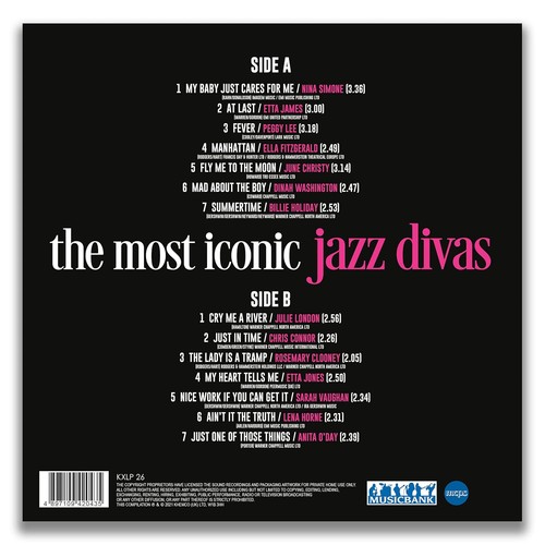 Various The Most Iconic Jazz Divas - Various 12” Record, Label: MUSICBAN (Vinyl) - Picture 4 of 5