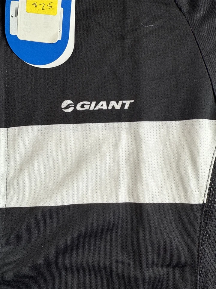 Jersey de ciclismo gigante para hombre pequeño blanco y negro manga corta cremallera completa Foto 2 de 4
