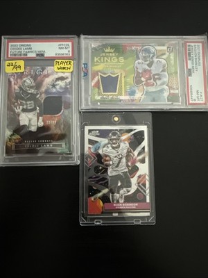 PSA 8 S.Barkley, PSA 8 CEEDEE LAMB /99 Player Worn patch & Raw Topps Bijan R.