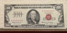 1966 Red Seal $100 United States Note Bill - CRISP - READ DESCRIPTION 