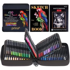 Art Supplies 120 Colors Colored Pencils Set for Adults Coloring Books with Sk...