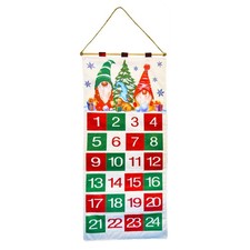 Foldable Fabric 24 Day Christmas Advent Calendar Gnome Wall Holiday Decor