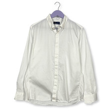 Camicia Fred Perry bianca a tinta unita - Taglia M/L uomo