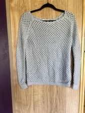 Ann Taylor LOFT Women's Loose Knit Gray Pullover Sweater M Acrylic Preowned