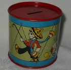 Toy Ohio Art Vintage Tin Litho Drum Coin Bank Fern Bisel Peat Signed 16/101 Old