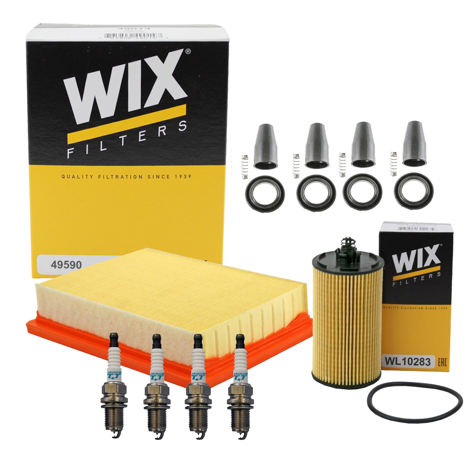 Wix Tune Up Kit Denso 4 Spark Plugs  Coil Boots Kit for Sonic 1.8L L4 LUW LWE