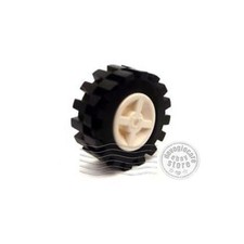 2x LEGO 4624c02 Ruota con gomma Ø15x6mm Bianco | 4501046 364126 462401