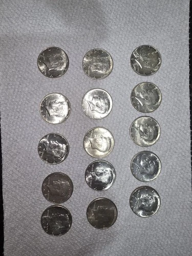 1964 Kennedy Half Dollar 90% Silver No SHIPPING Uncirculated Lot Of 15
