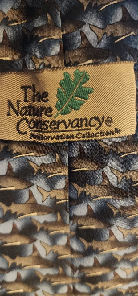 Corbata para Hombres Tiburón Oscuro Naturaleza Conservación Colección Hecha a Mano Foto 4 de 4